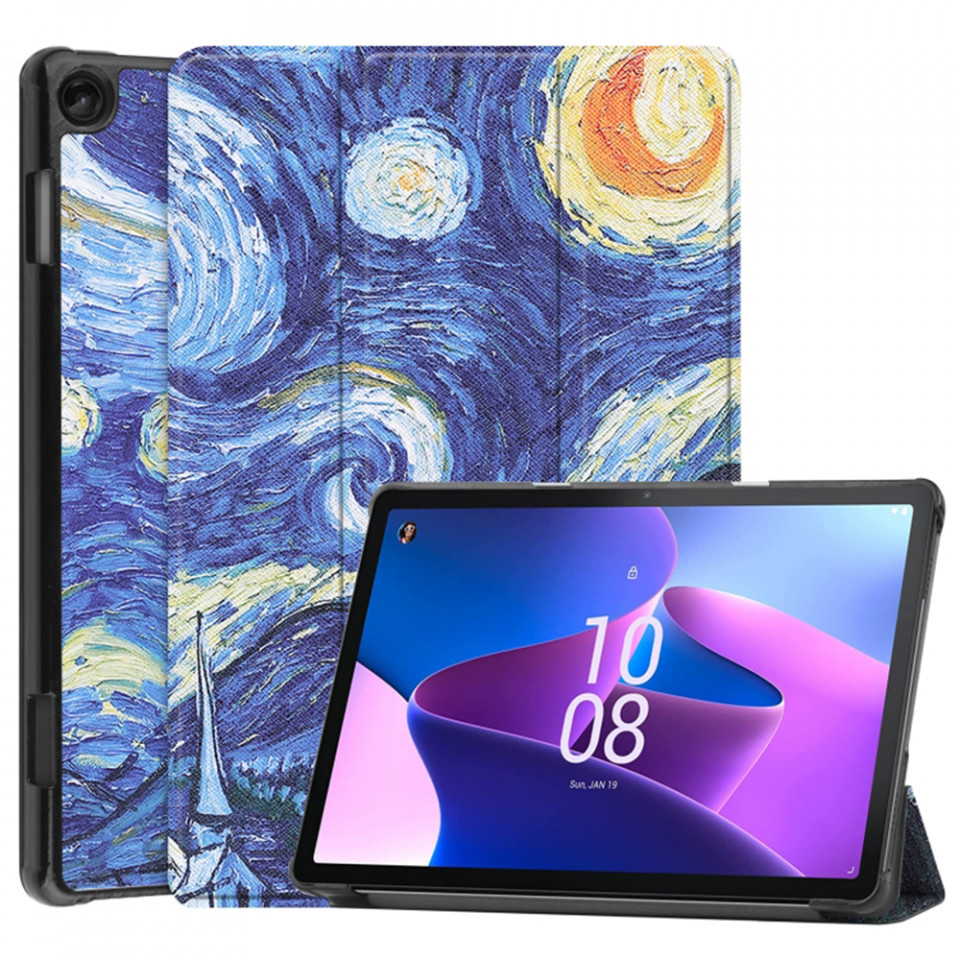 Husa tableta pentru Lenovo Tab M10 3rd Gen (TB328FU/TB328XU) cu suport Multi-Unghi și functie Sleep/Wake , SKYDDAR FoldVision Colour - Starry night