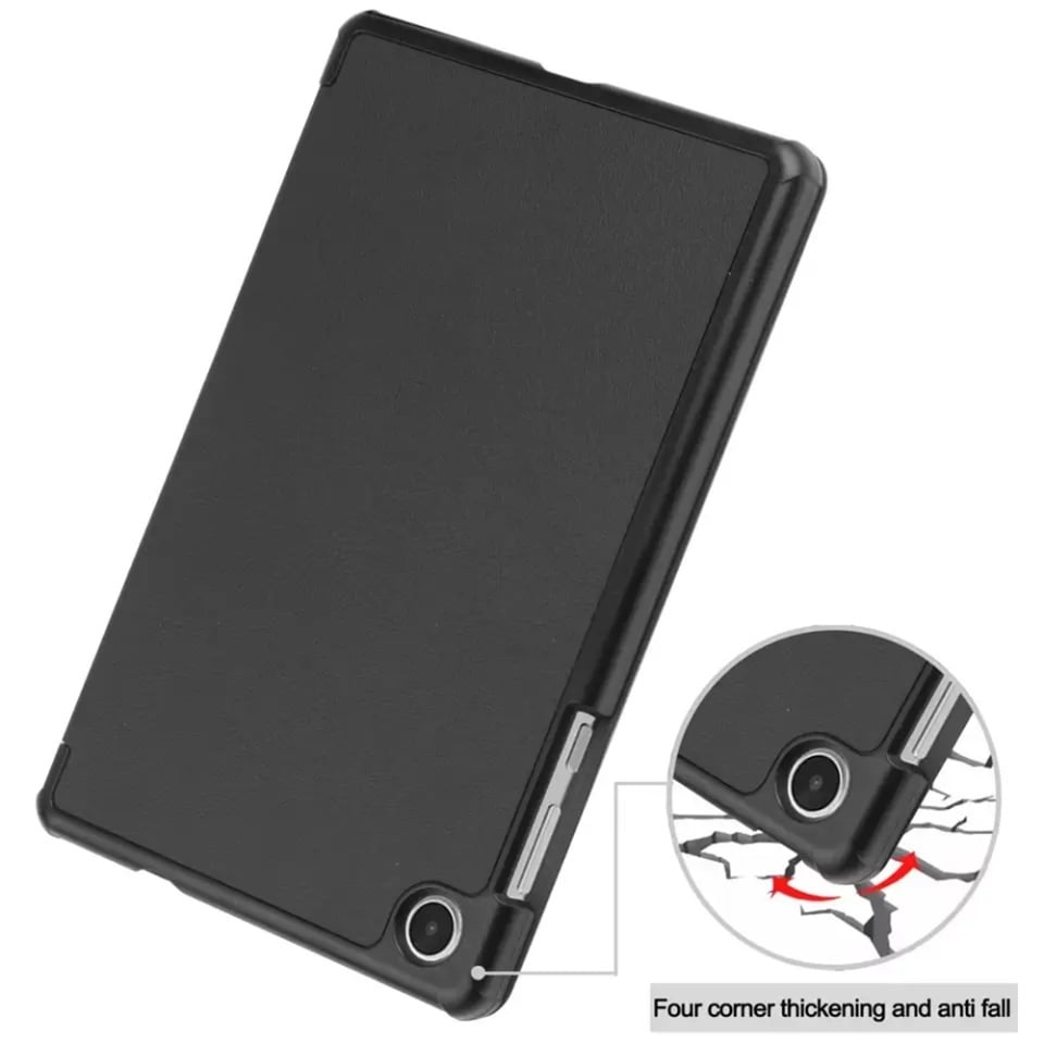 Husa tableta pentru Lenovo Tab M8 Gen 4 8.0, SKYDDAR INNOVATION, cu suport Multi-Unghi si functie Sleep/Wake, FoldPro, Negru, set cu sticker - 3 | YEO