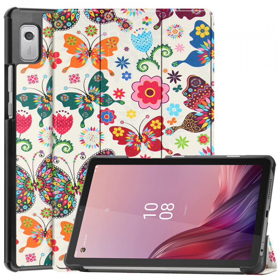 Husa tableta pentru Lenovo Tab M9 9.0 cu suport Multi-Unghi și functie Sleep/Wake , SKYDDAR FoldVision Colour - Butterfly