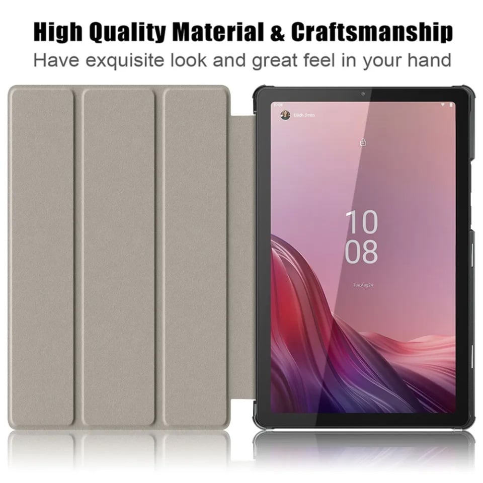 Husa tableta pentru Lenovo Tab M9 9.0, SKYDDAR INNOVATION, cu suport Multi-Unghi si functie Sleep/Wake, FoldPro, Rosu, set cu sticker - 3 | YEO