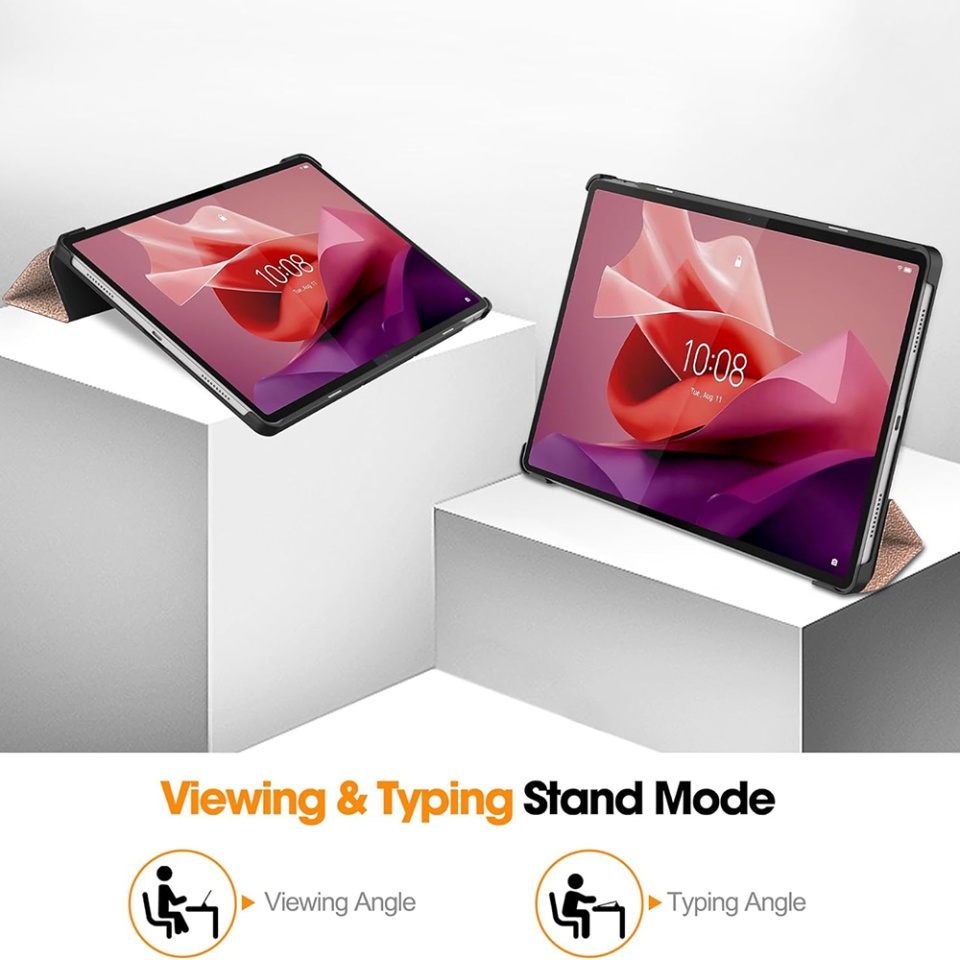 Husa tableta pentru Lenovo Tab P12, SKYDDAR INNOVATION, cu suport Multi-Unghi si functie Sleep/Wake, FoldPro, Unicorn, set cu sticker - 2 | YEO