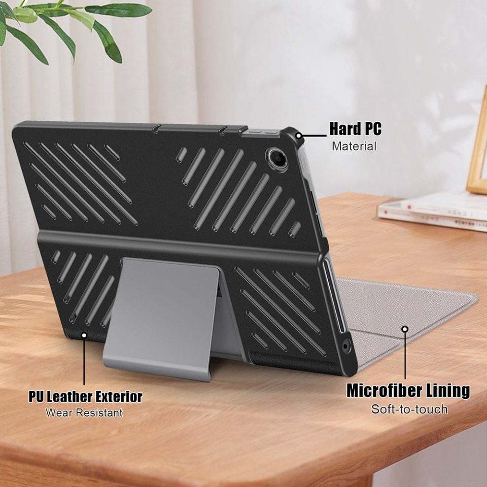 Husa tableta pentru Lenovo Tab Plus cu suport Multi-Unghi și functie Sleep/Wake, SKYDDAR FoldVision - Negru - 3 | YEO