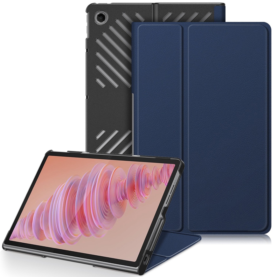 Husa tableta pentru Lenovo Tab Plus cu suport Multi-Unghi și functie Sleep/Wake, SKYDDAR FoldVision - Albastru