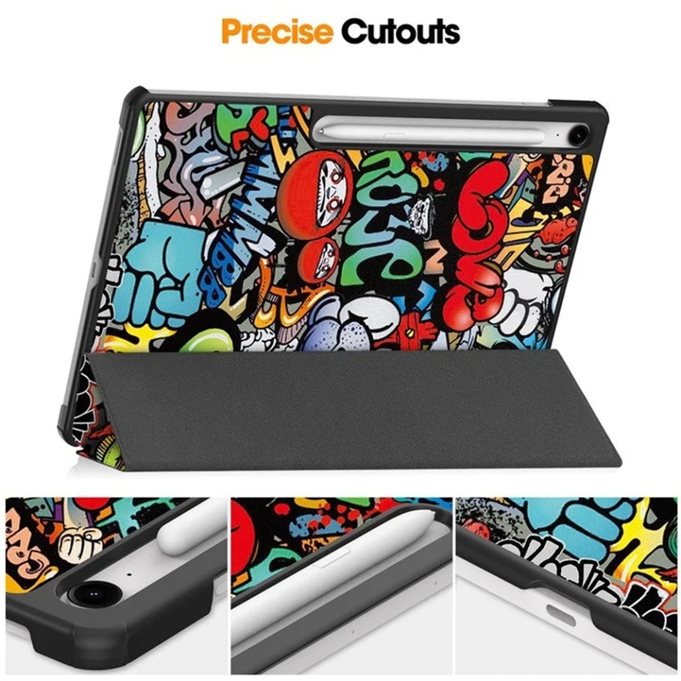 Husa tableta pentru Samsung Galaxy Tab S10 FE Plus, SKYDDAR INNOVATION, cu suport Multi-Unghi si functie Sleep/Wake, FoldPro, Urban vibe, set cu sticker - 2 | YEO