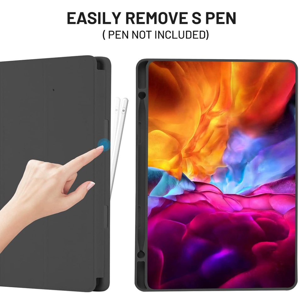 Husa tableta pentru Samsung Galaxy Tab S6 Lite (2020/2022/2024) cu suport cu 2 Unghiuri și functie Sleep/Wake, SKDR OfficeMate - Negru - 5