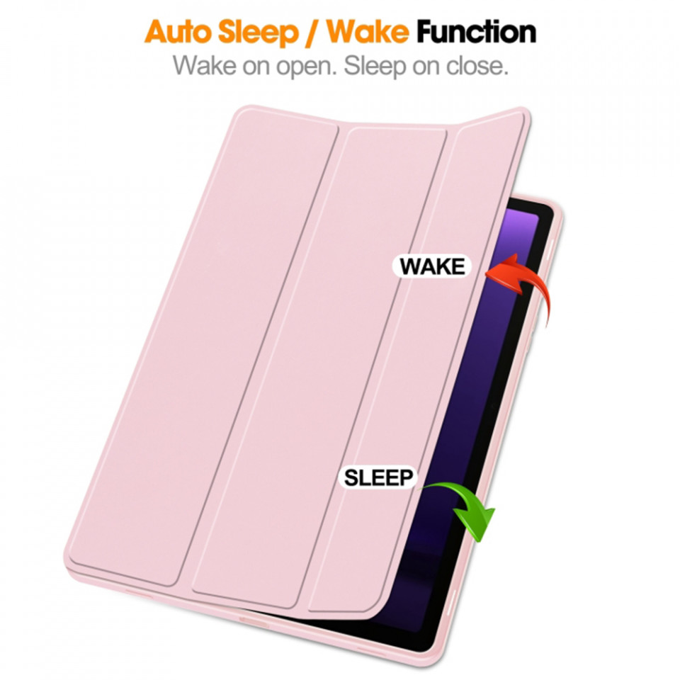 Husa tableta pentru Samsung Galaxy Tab S9 FE cu suport 2 Unghiuri și functie Sleep/Wake, SKDR OfficeMate - Roz - 3 | YEO