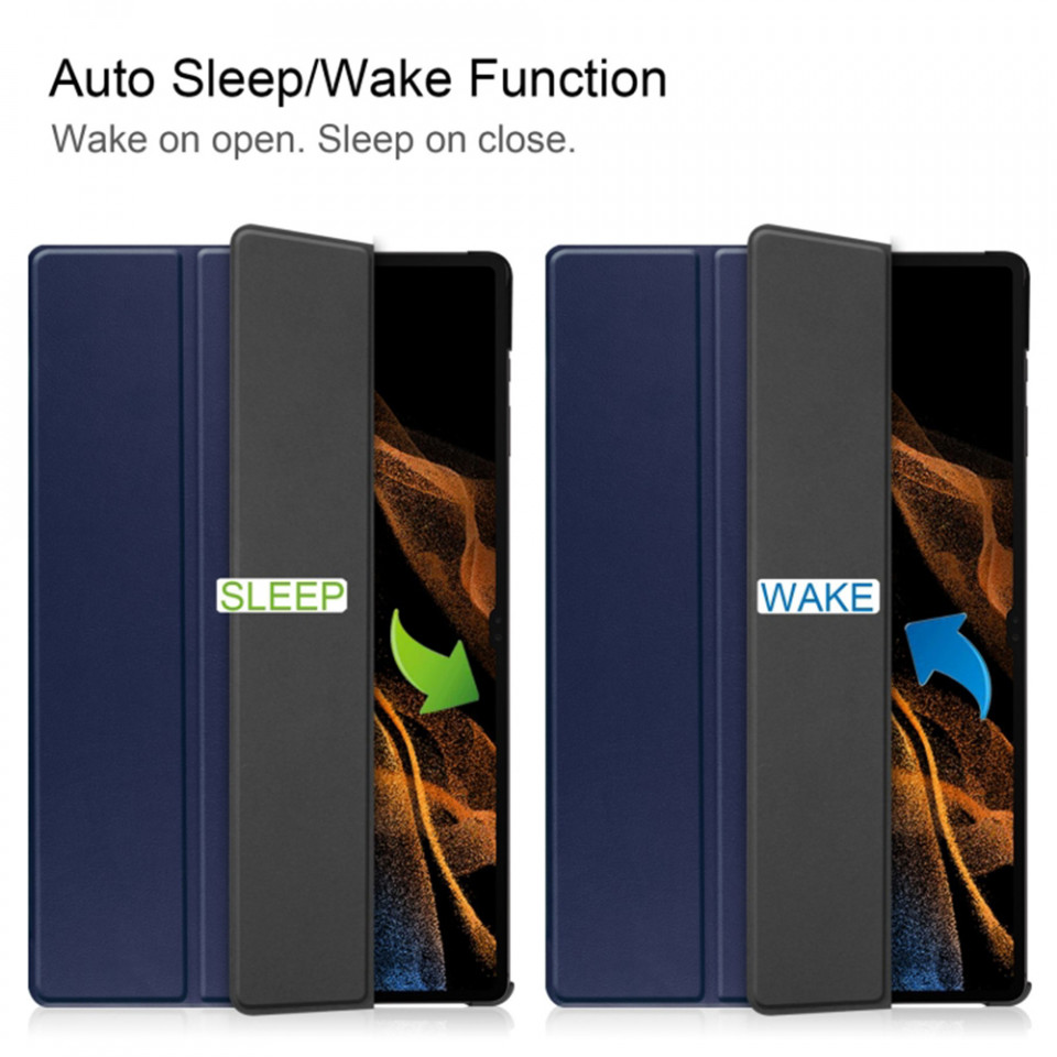 Husa tableta pentru Samsung Galaxy Tab S9 Ultra cu suport Multi-Unghi și functie Sleep/Wake , SKYDDAR FoldVision - Albastru - 1 | YEO