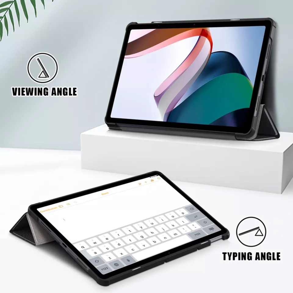 Husa tableta pentru Xiaomi Redmi Pad, SKYDDAR INNOVATION, cu suport Multi-Unghi si functie Sleep/Wake, FoldPro, Albastru, set cu sticker - 1 | YEO
