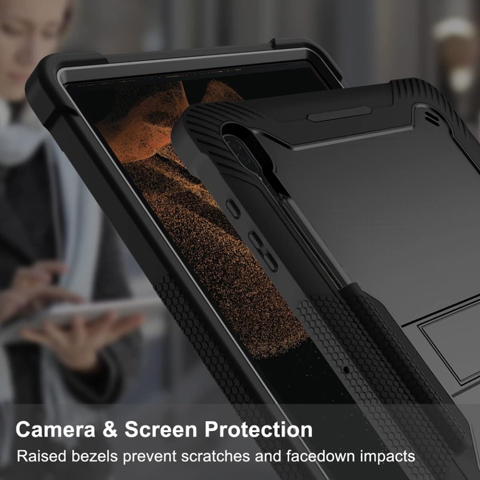 Husa tableta Samsung Galaxy Tab S8 Ultra / S9 Ultra, Ideala pentru Utilizare Zilnica, Antisoc si Anti-zgarieturi, SKDR TabArmor - Negru - 2 | YEO