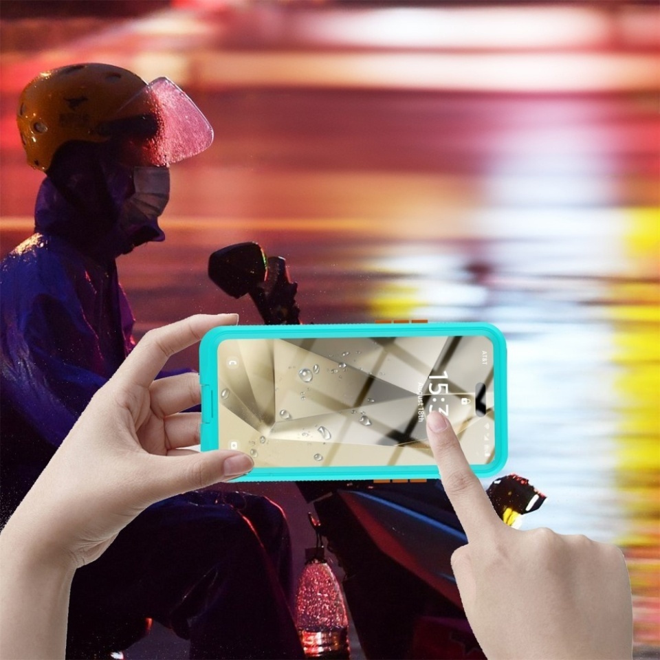 Husa Telefon Impermeabila Universala până la 6.9 inch, ShellBox AirBox IP68, Albastru - 3 | YEO