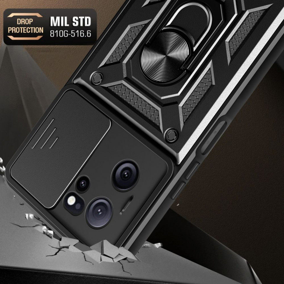 Husa Xiaomi 13T / 13T Pro cu inel magnetic, Techsuit CamShield - Negru - 2 | YEO