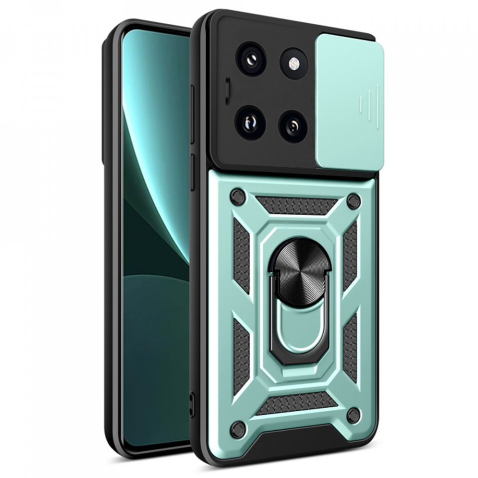 Husa Xiaomi 14 cu inel magnetic si protectie camera Skyddar CamShield - Mint