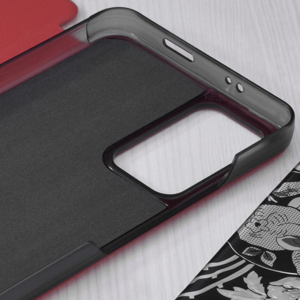 Husa Xiaomi Poco M4 Pro 5G tip carte, Techsuit eFold - Rosu - 2 | YEO