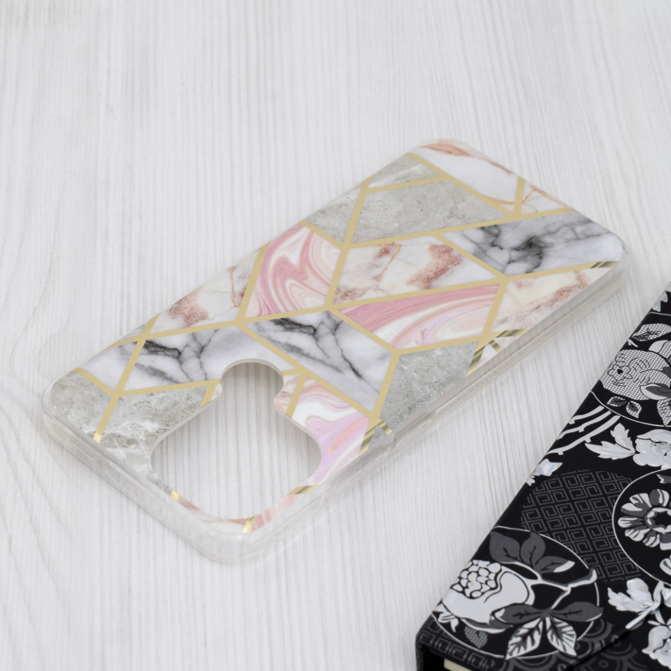 Husa Xiaomi Redmi A1+ / Redmi A2+ din silicon, Techsuit Marble - Roz - 2 | YEO
