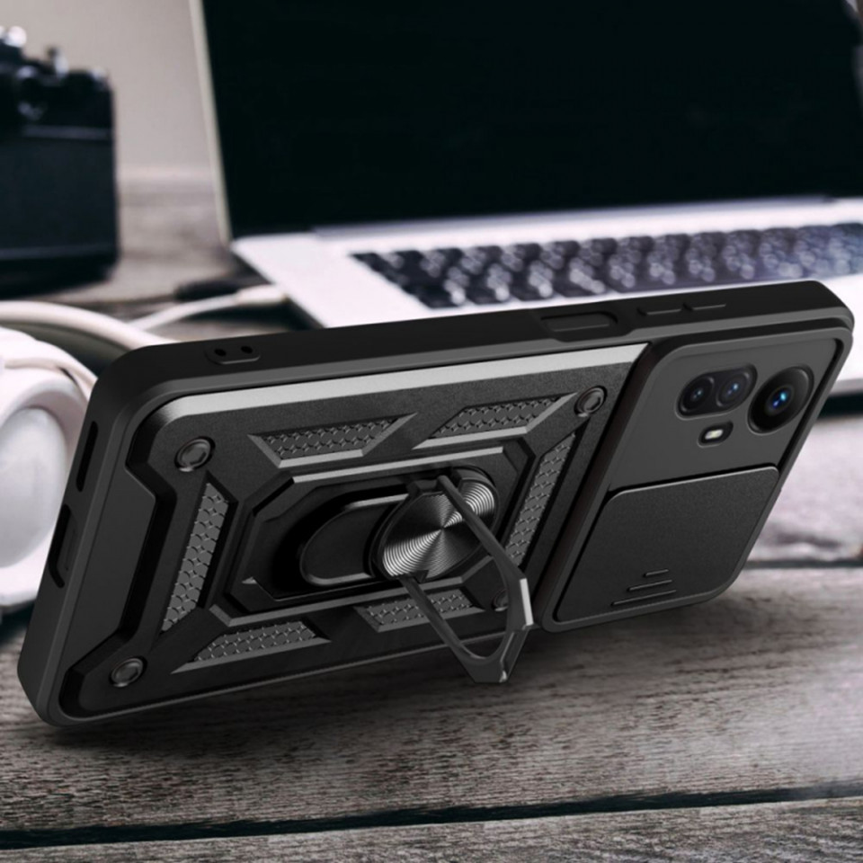 Husa Xiaomi Redmi Note 12S cu inel magnetic, Techsuit CamShield - Negru - 3 | YEO