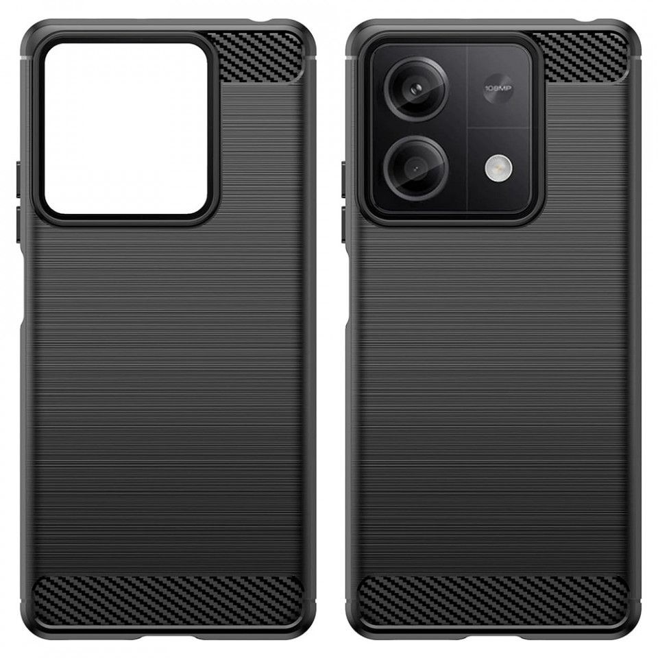 Husa Xiaomi Redmi Note 13 5G din silicon, Slim, cu textură Fibra Carbon - Negru - 2 | YEO