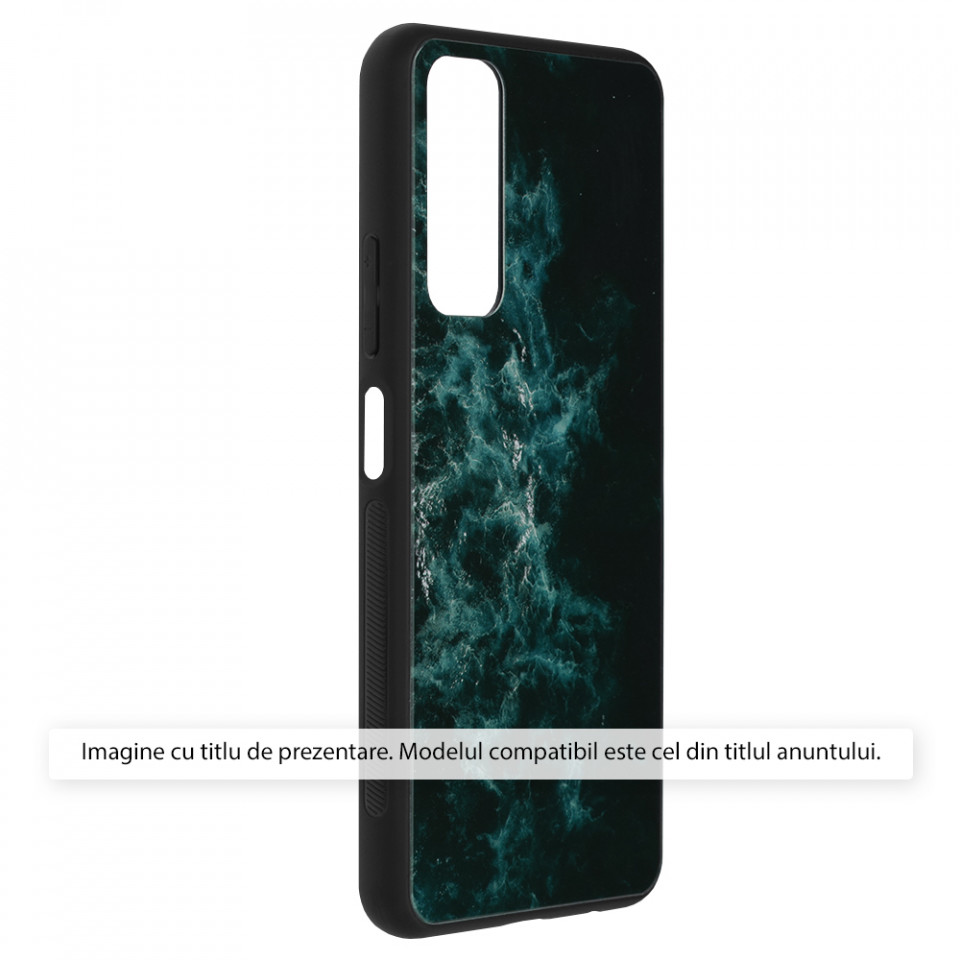 Husa Xiaomi Redmi Note 13 cu sticla securizata, Techsuit Glaze - Blue Nebula
