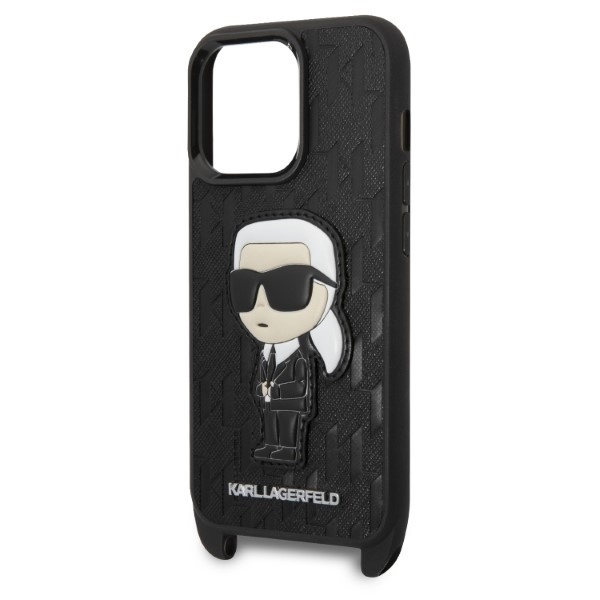 Huse pentru iPhone 14 Pro, Karl Lagerfeld, Hardcase Monogram, Negru - 2 | YEO