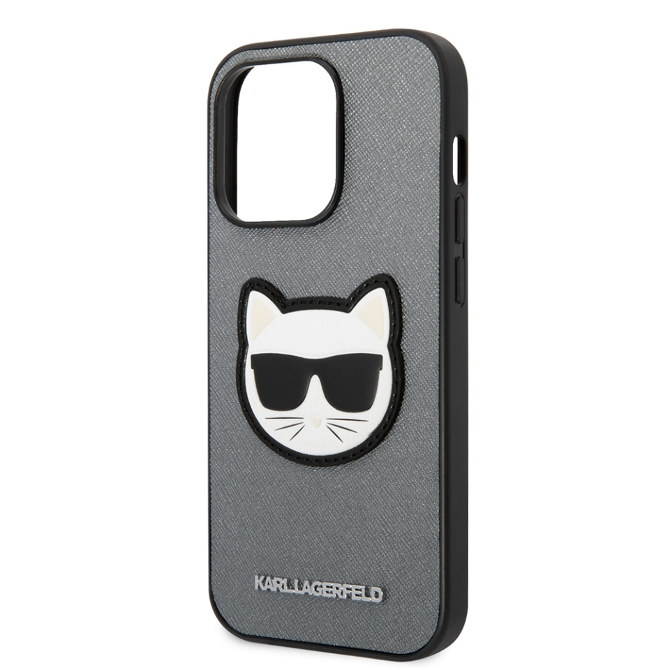 Huse pentru iPhone 14 Pro, Karl Lagerfeld, Saffiano, Argintiu - 1 | YEO