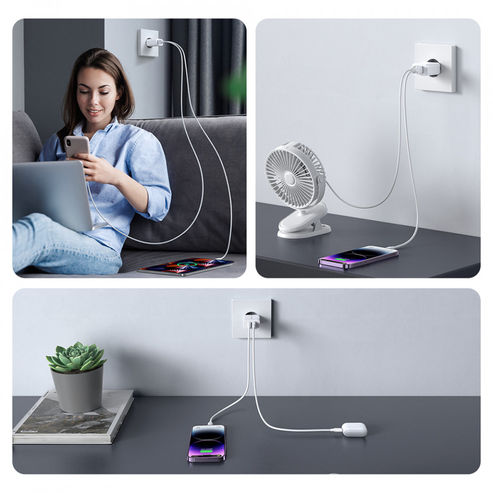 Incarcator 2xUSB, 2.1A, 10.5W - JoyRoom (JR-TCN04) - White - 3 | YEO