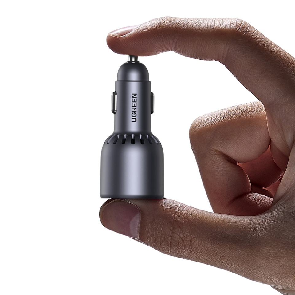 Incarcator Auto 3in1, Fast Charging, USB, 2x Type-C, USB, 75W, 3A, PD3.0, QC 3.0, Ugreen EC703, Negru - 1 | YEO