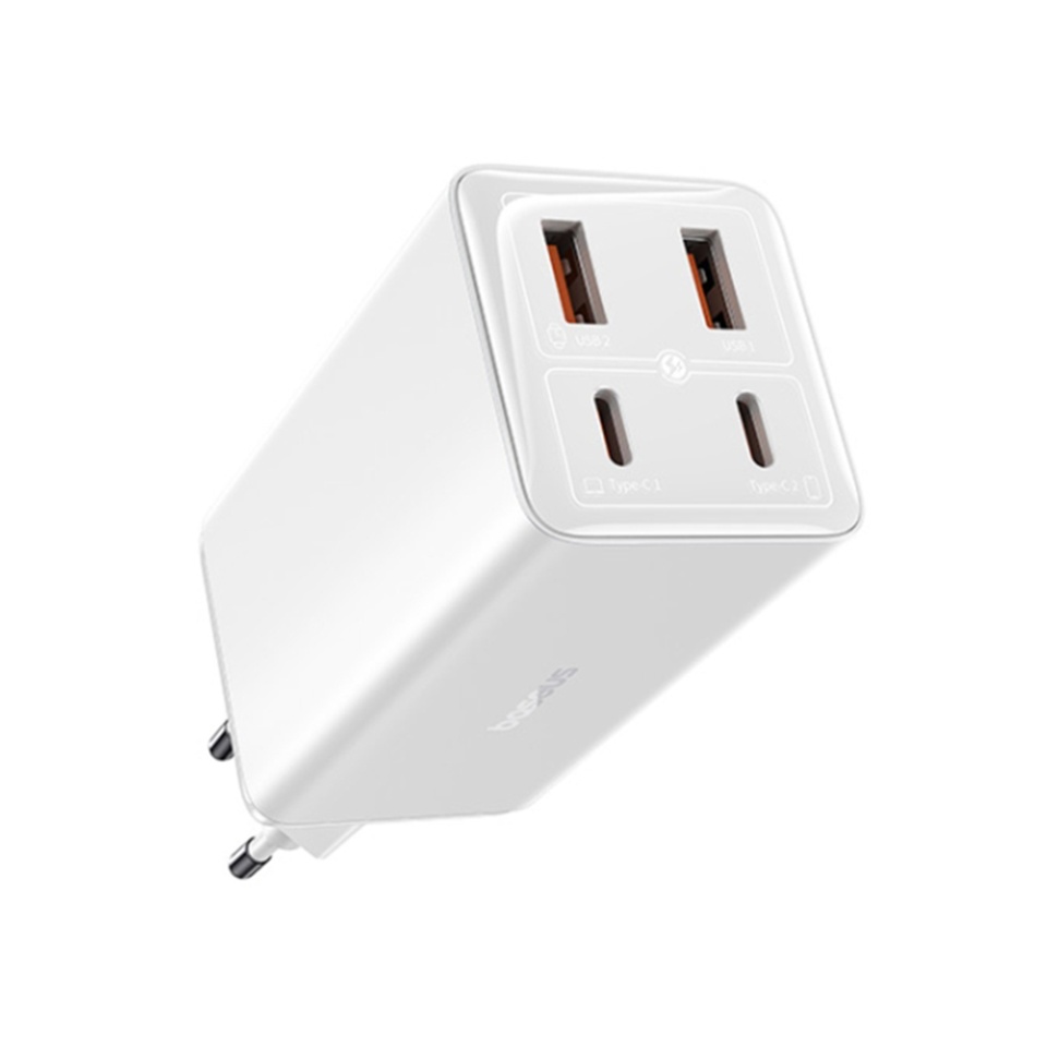 Incarcator Priza cu 4 porturi, Baseus,Type-C Cablu Inclus, 2x USB, 2x Type-C, 100W, 100W, 20V, 5A, 1m , GaN6 Pro, Alb - 1 | YEO