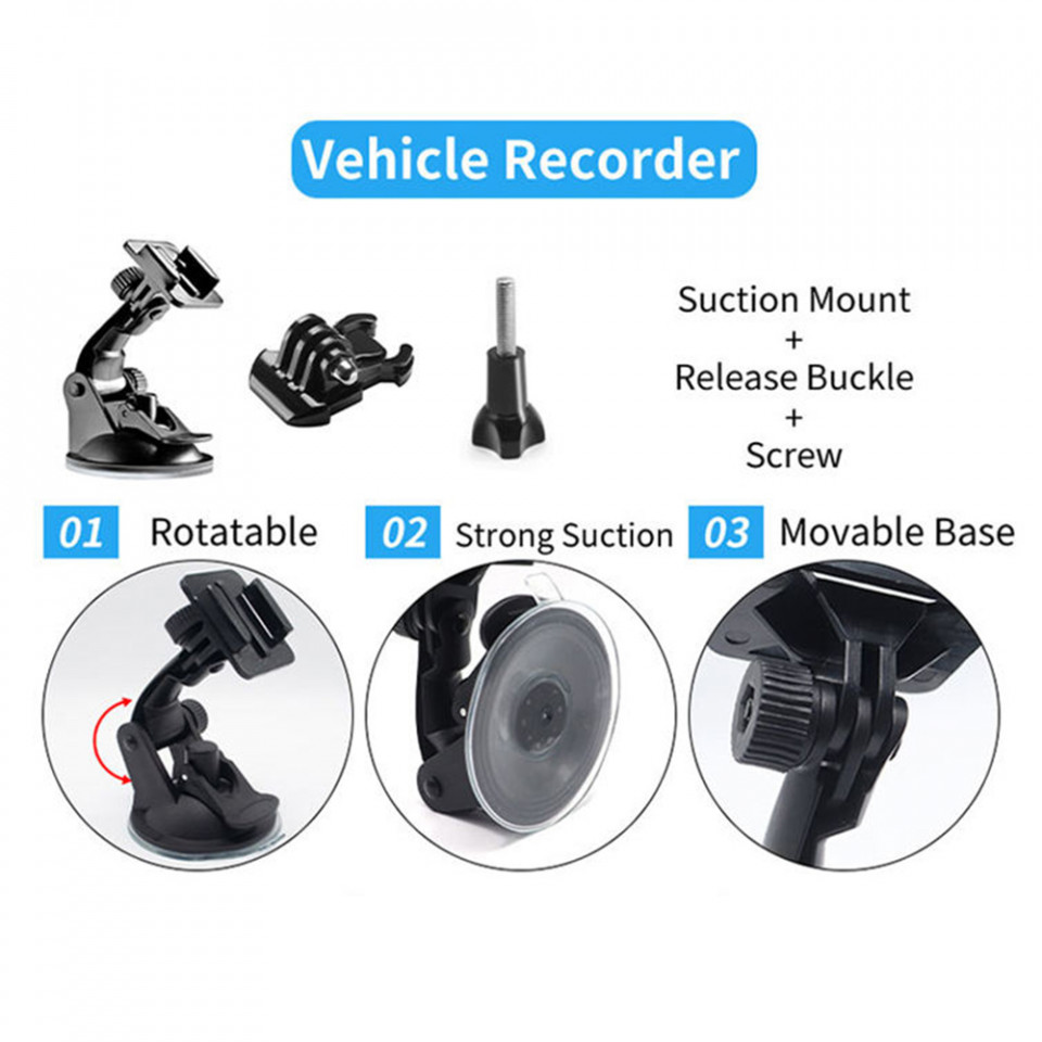 Kit accesorii GoPro / Sony Action Camera / Xiaomi Yi 216in1, Techsuit (CAL38) - Negru - 2 | YEO