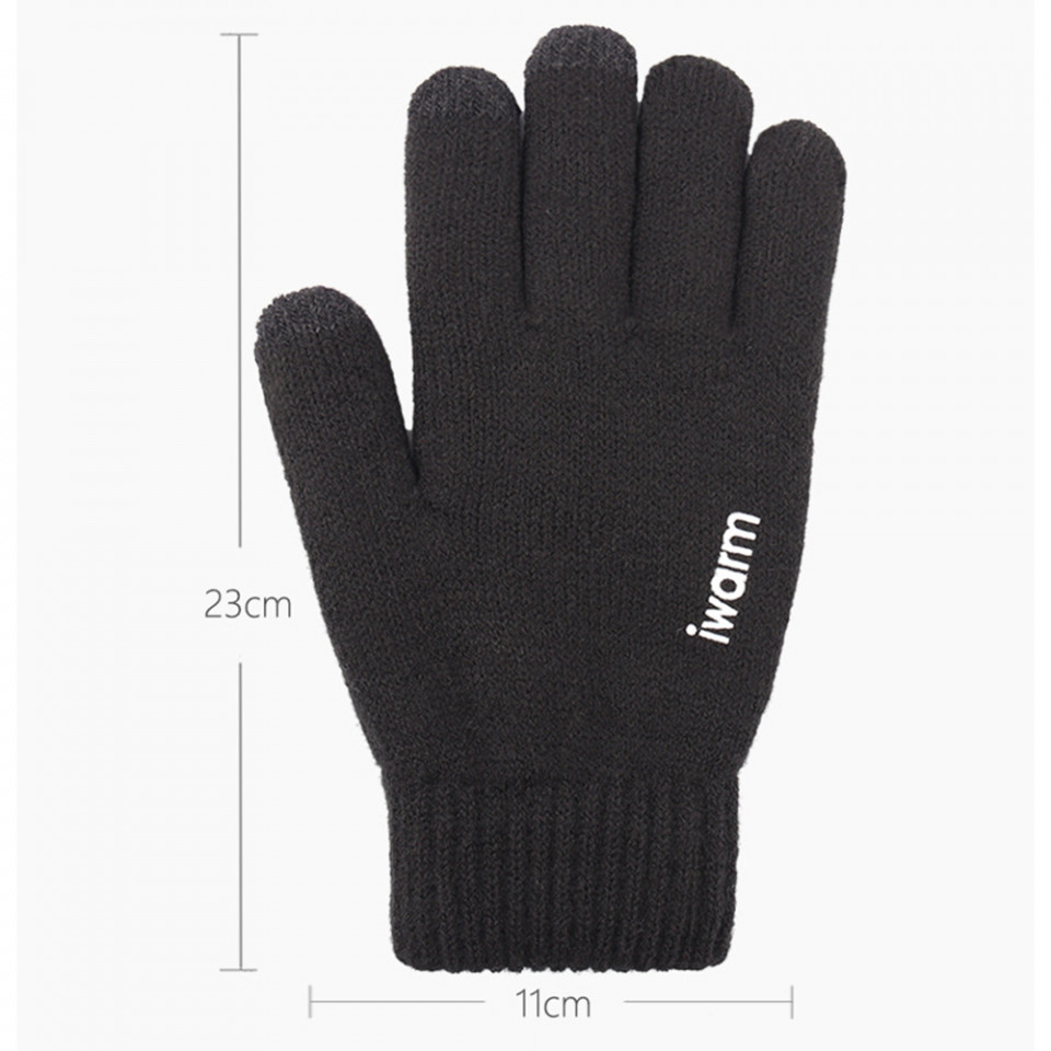 Manusi Tocuhscreen din lana, unisex, iWarm ST0005 - Negru - 3 | YEO