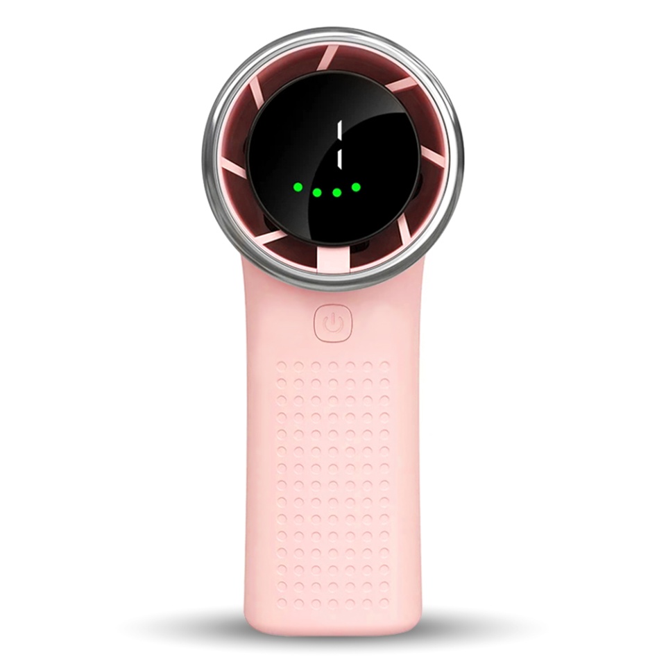Mini Ventilator Portabil A8, LED Display, 5 Viteze, USB-C, Baterie 3600mAh, Silentios si Compact, Roz