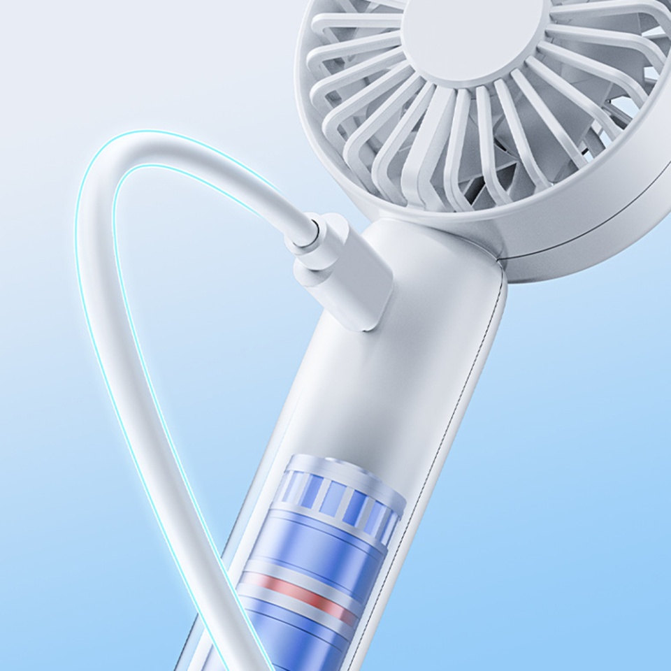 Mini Ventilator Portabil, CT-110, 5 Viteze, USB-C, Compact si Usor, set cu sticker, Alb - 3 | YEO