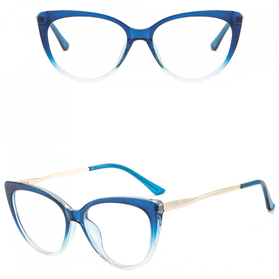 Ochelari calculator dama protectie lumina albastra, Techsuit (F5018-C8) - Transparent Blue - 2 | YEO