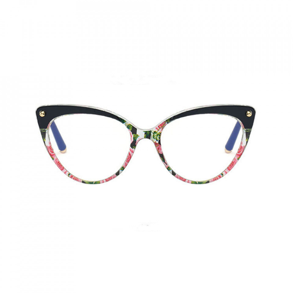 Ochelari calculator dama protectie lumina albastra, Techsuit (F93308) - Black / Flowers - 1 | YEO
