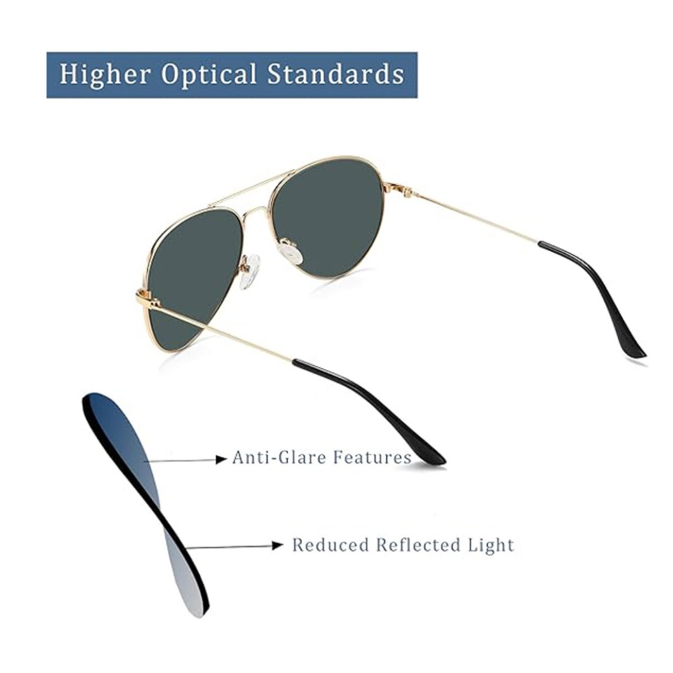Ochelari de soare barbati, Polarizati, Skyddar 3025, Auriu; Verde - 2 | YEO