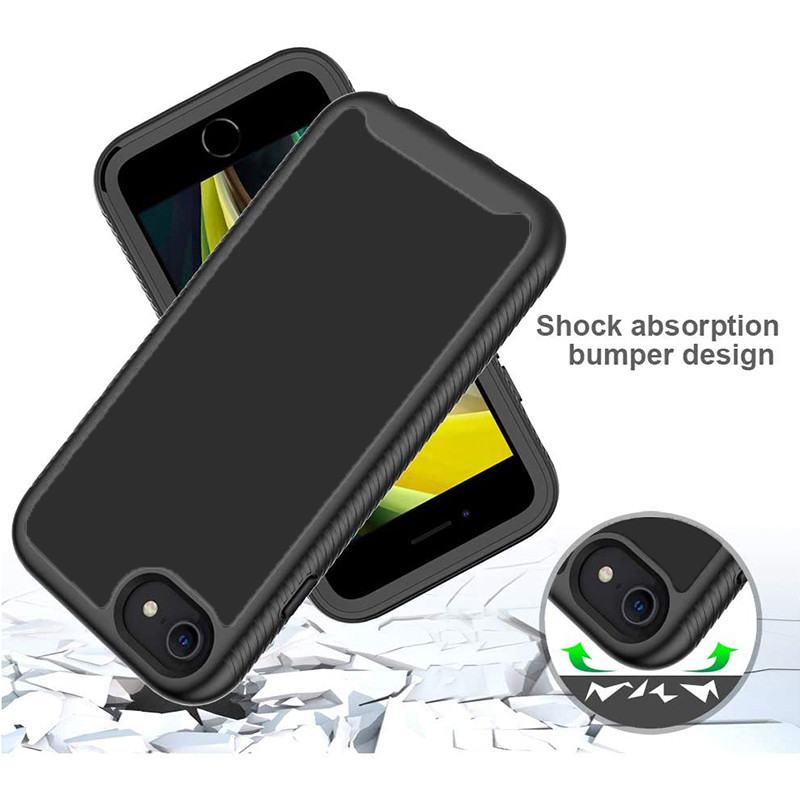 [Pachet 360°] Husa + Folie iPhone 5 / 5S / SE, Techsuit Defense - Negru - 2 | YEO