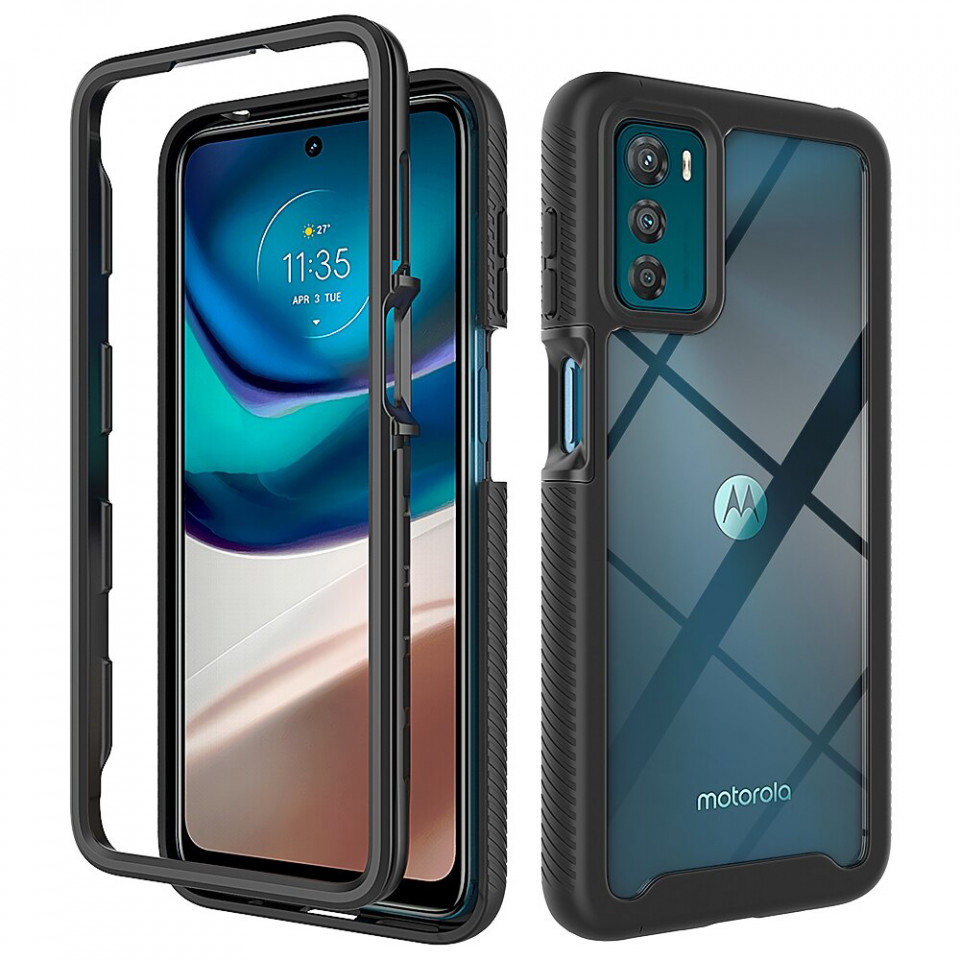 [Pachet 360°] Husa + Folie Motorola Moto G42, Techsuit Defense - Negru