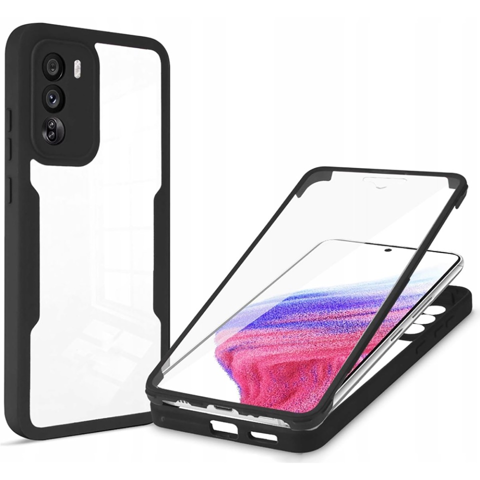 [Pachet 360°] Husa + Folie Oppo Reno12, SKDR ColorShield 360° - Negru