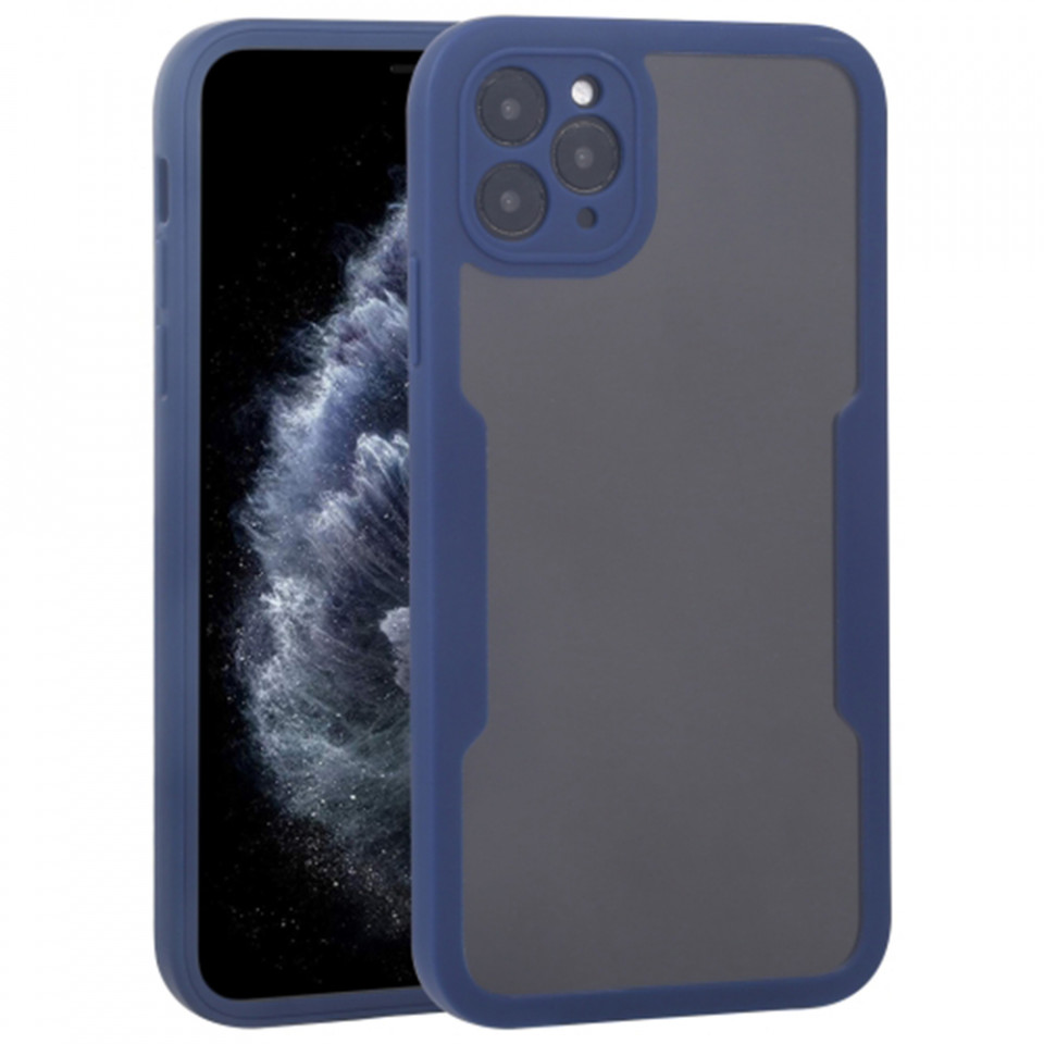 [Pachet 360°] Husa + Folie pentru iPhone 11 Pro Max, SKDR ColorShield 360° - Albastru