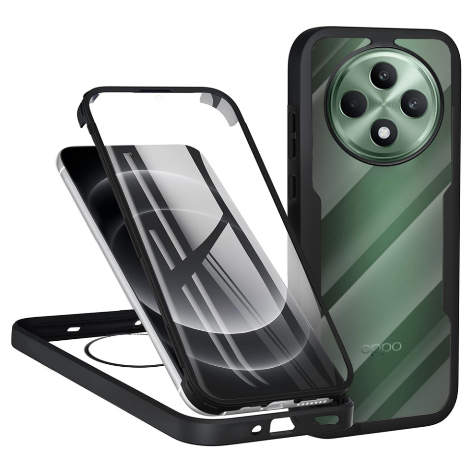 [Pachet 360°] Husa + Folie pentru Oppo Reno12 F 5G / Reno12 FS / Reno12 F 4G, SKDR ColorShield 360° - Negru