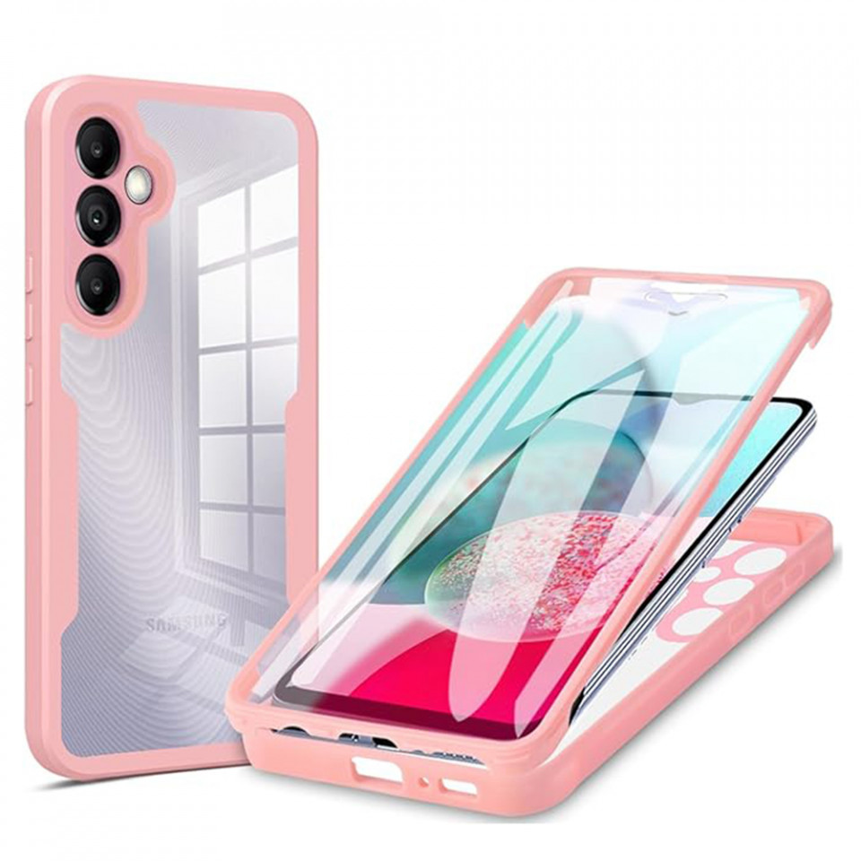 [Pachet 360°] Husa + Folie pentru Samsung Galaxy A14 5G / Galaxy A14 4G, SKDR ColorShield 360° - Roz