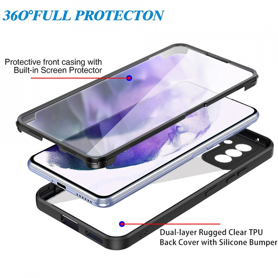 [Pachet 360°] Husa + Folie pentru Samsung Galaxy S23, SKDR ColorShield 360° - Albastru - 1 | YEO