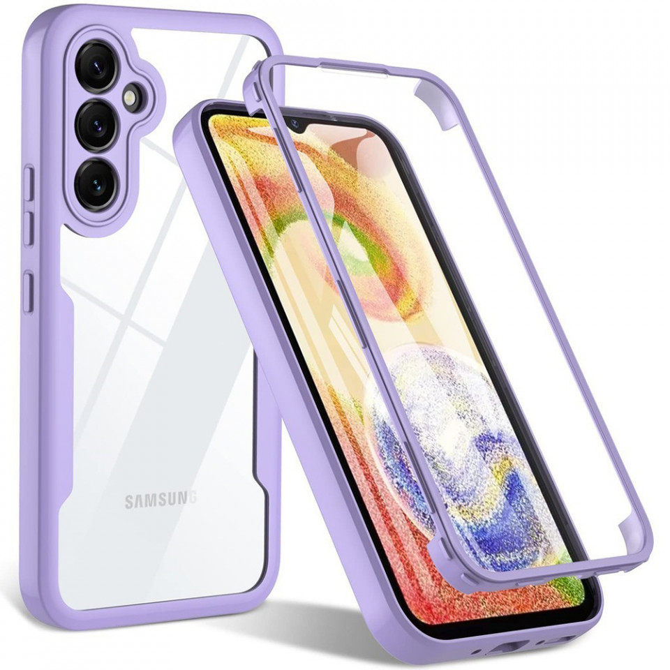 [Pachet 360°] Husa + Folie pentru Samsung Galaxy S24 Plus, SKDR ColorShield 360° - Mov