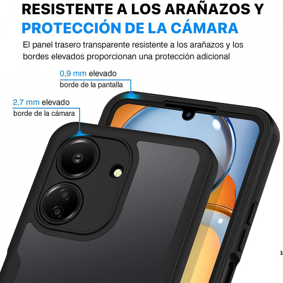 [Pachet 360°] Husa + Folie pentru Xiaomi Redmi 13C 4G / Poco C65, SKDR ColorShield 360° - Negru - 3 | YEO