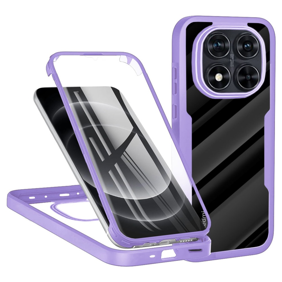 [Pachet 360°] Husa + Folie pentru Xiaomi Redmi Note 14 Pro+ / Redmi Note 14 Pro / Poco X7, SKDR ColorShield 360° - Mov