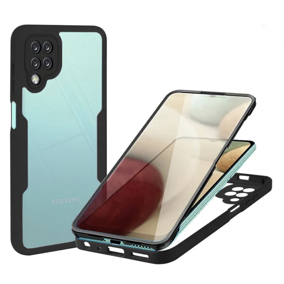 [Pachet 360°] Husa + Folie Samsung Galaxy A22 5G, SKDR ColorShield 360° - Negru