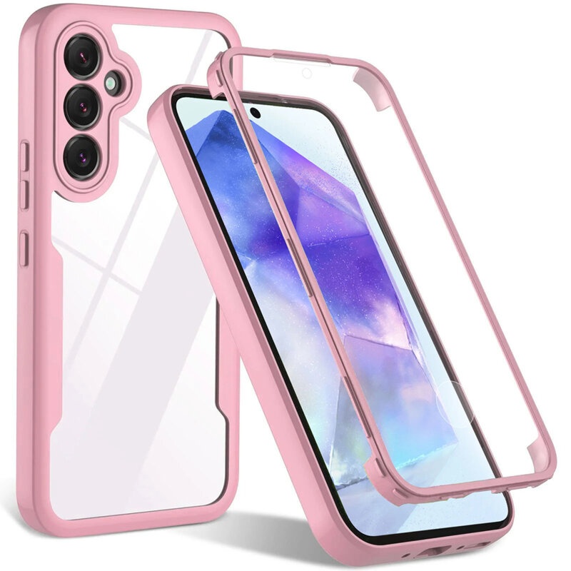 [Pachet 360°] Husa + Folie Samsung Galaxy A36 5G, SKDR ColorShield 360° - Roz