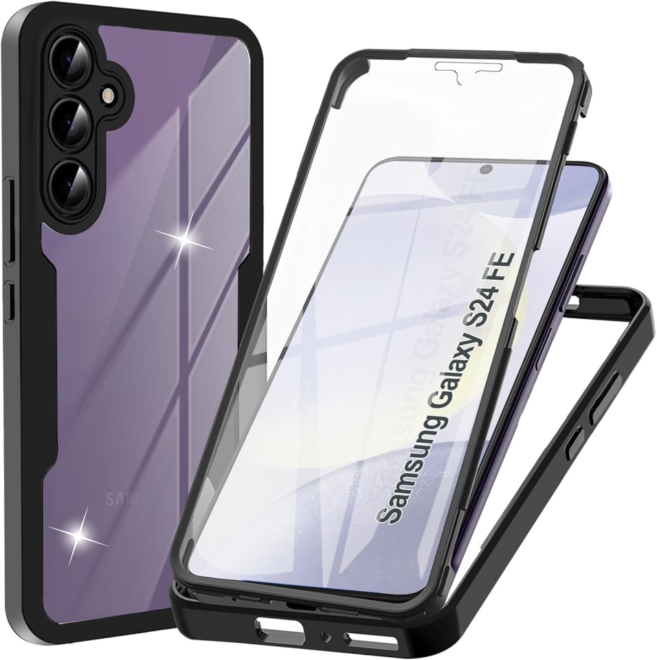 [Pachet 360°] Husa + Folie Samsung Galaxy S24 FE, SKDR ColorShield 360° - Negru