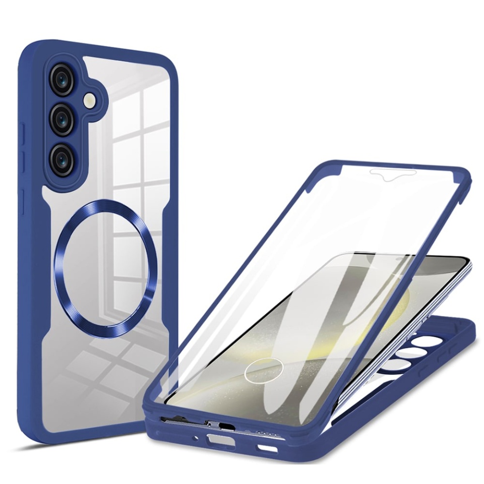 [Pachet 360°] Husa + Folie Samsung Galaxy S25, SKDR ColorShield 360° MagSafe Series - Albastru