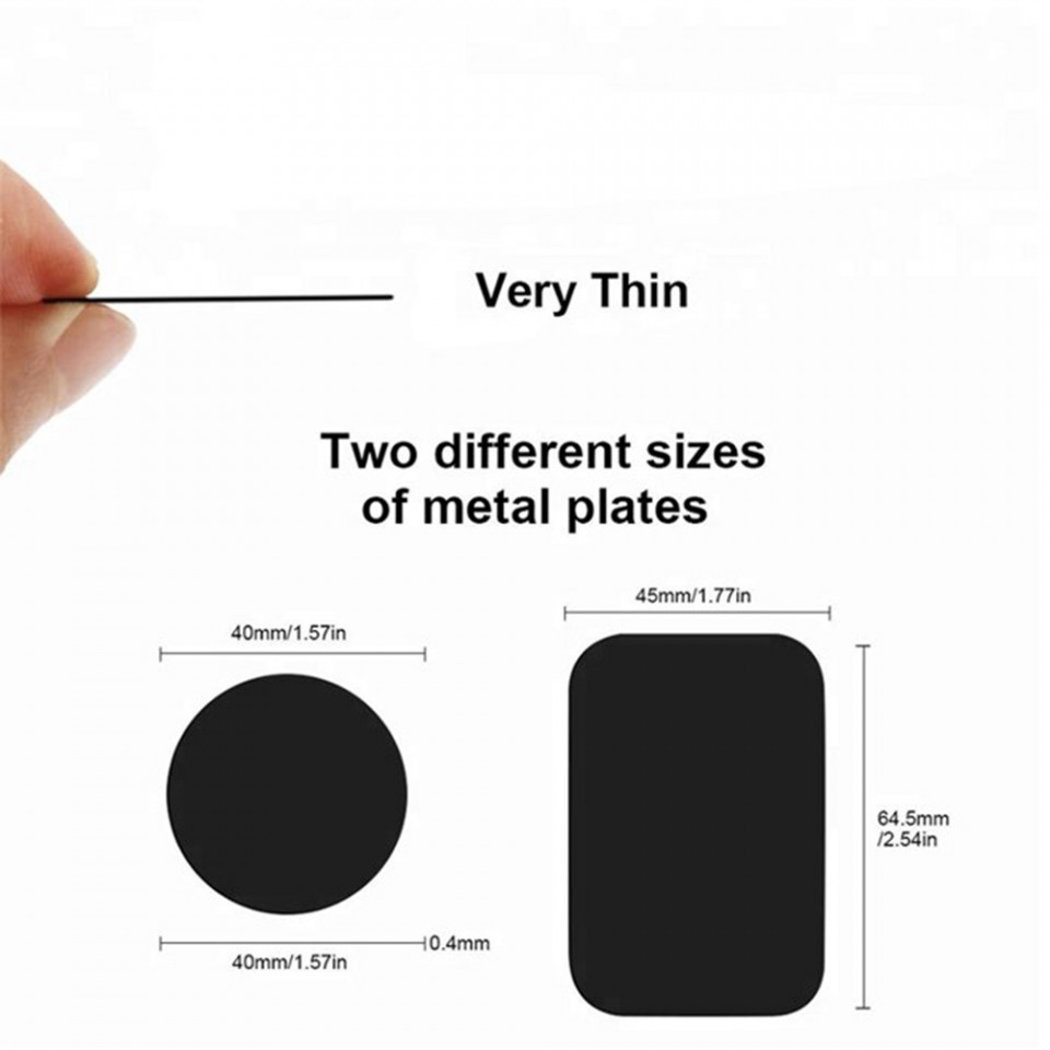 Placa Metalica Mata Autoadeziva Pentru Suporturi Magnetice [Pachet 2x], Techsuit - Negru - 1 | YEO