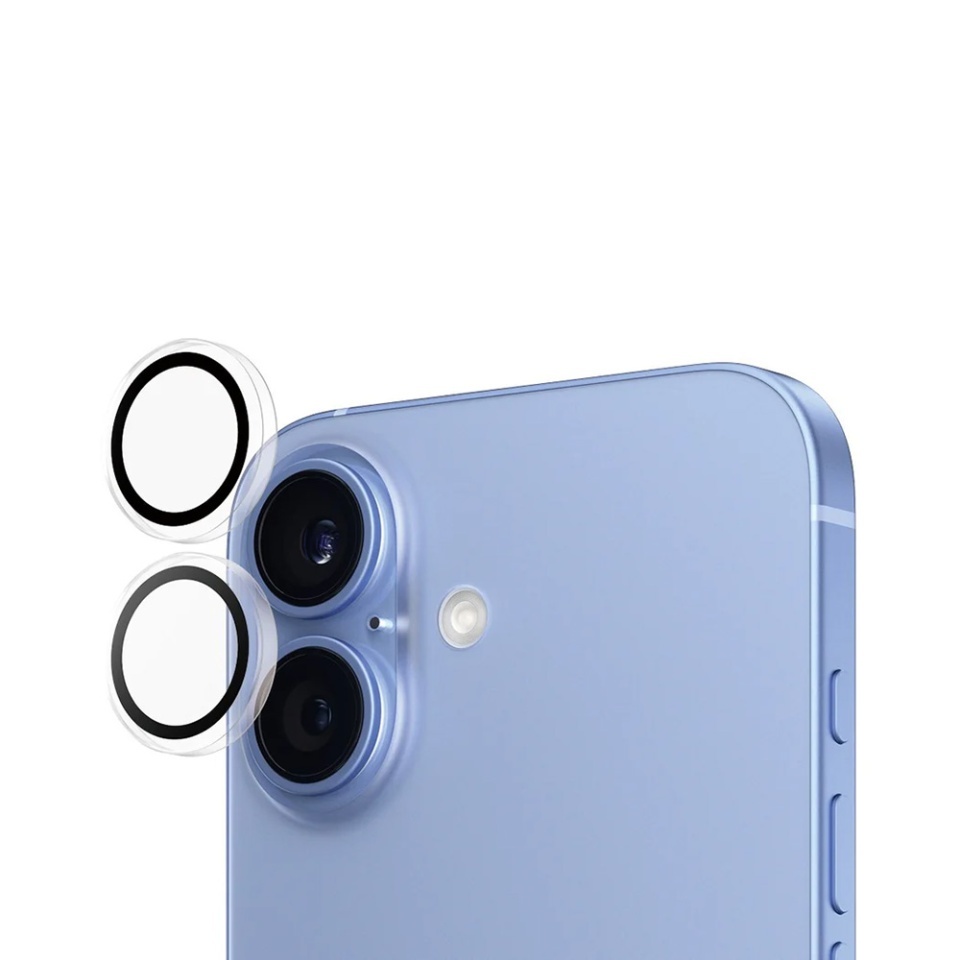 Protectie Camera pentru iPhone 16 / 16 Plus, Hoops PanzerGlass®, cu Separare Optica, Sticla Securizata, Anti-Zgarieturi si Anti-Reflexie, Transparenta - 2 | YEO
