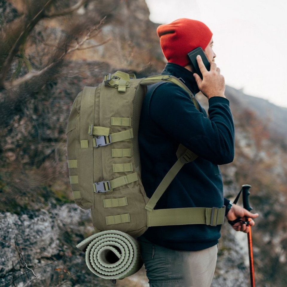 Rucsac Impermeabil 30L, Compartimente Multiple, Curele Reglabile, Outdoor, Forcell Ranger LYNX, Oliv - 2 | YEO